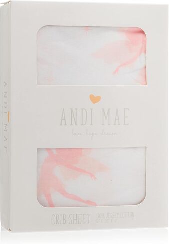Andi Mae Crib Sheet - Pink Fairy - 100% Jersey Cotton - Fits Standard Crib or Toddler Mattresses in Saudi Arabia