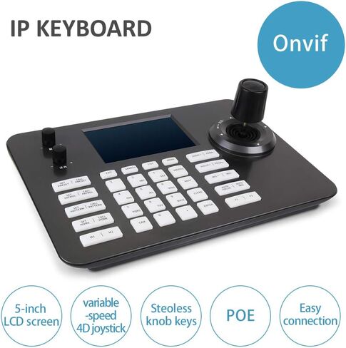 ليفتيك لوحة مفاتيح بي تي زد من سلسلة فك التشفير مع شاشة LCD مقاس 5 انش وعصا تحكم رباعية الابعاد ووظيفة نقل الطاقة عبر الايثرنت واتصال بروتوكول in Kuwait