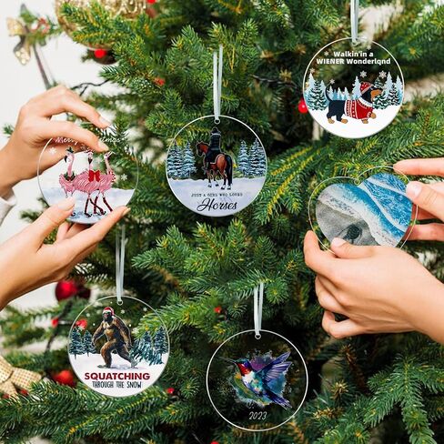 Christmas Tree Ornaments - Sea Turtle Christmas Ornaments 2023, Acrylic Christmas Hanging Ornaments Ocean Turtle Pendant Decorations for Christmas Tree, Beach Christmas Ornaments for Home Decor (Sea) in Saudi Arabia