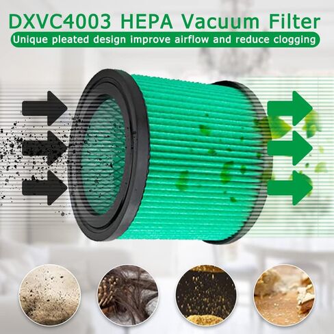 2 Pack DXVC4001 Replacement Filters for DEWALT 4-5 Gallon Wet/Dry Vac Cartridge Filter, Washable & Reusable in Kuwait