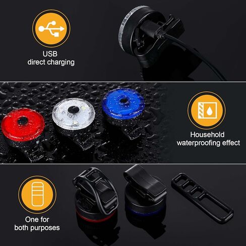 3 قطع من مصابيح الكلب للمشي الليلي بمشبك على طوق الكلب قابلة لاعادة الشحن عبر منفذ USB 3 اوضاع اضاءة، ضوء ليلي للكلاب الكبيرة والمتوسطة والصغيرة والتخييم والجري والتسلق in Kuwait