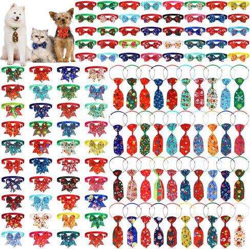 glitinsel 120 قطعة عيد الميلاد الكلب القوس التعادل طوق مجموعة تشمل قابل للتعديل الكلب القوس التعادل بووتيس الكلب ربطات العنق عيد الميلاد Bowknot السائبة للقطط الحيوانات الأليفة الاستمالة اكسسوارات الديكور، 40 أنماط in Kuwait