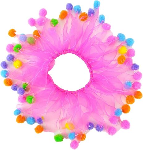 Midlee Pink Birthday Pom Pom Dog Collar (X-Large) in Saudi Arabia