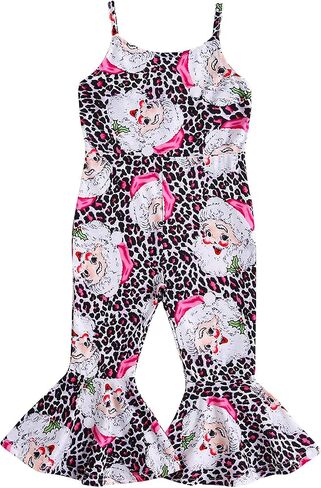 Noubeau Toddler Kids Baby Girl Thanksgiving Outfits Turkey Bell-Bottom Romper Sleeveless Sling Jumpsuit in Saudi Arabia