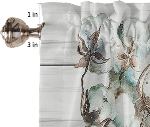 ماسون جرة القطن زهرة 3 قطعة قضيب جيب ستارة المطبخ الستارة وطبقات مجموعة لغرفة المعيشة، ستائر الطبقة المطبوعة مجموعة ستائر النافذة للحمام 54 "× 36" - تجمع الأسرة هنا in Kuwait