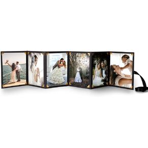 6 Folding Photo Frame 4 x 6" 6 x 6" | Black Scrapbook Album (Black-6 Folding)