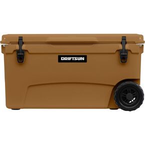 صندوق ثلج بعجلات 70 كيو تي من Driftsun - مبرد دوار معزول بدرجة تجارية عالي الأداء عالي التحمل (أبيض) in Kuwait