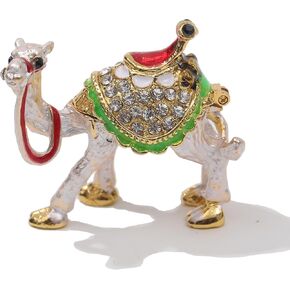 SEVENBEES Camel Figurine Collectible - Exquisite Crystal Jeweled Hinged Jewelry Box, Perfect for Camel Lovers as a Desert Decor Ornament in Kuwait