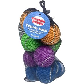Snuggle Puppy Tennis Balls for Dogs - Interactive 2.5" Tennis Balls for Medium to Large Dogs - No Squeak Tennis Balls with Reusable Mesh Bag in Kuwait