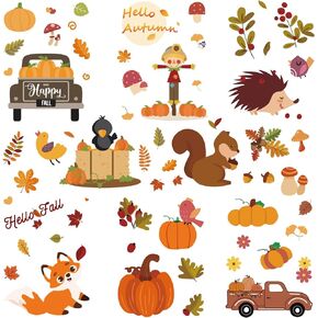 CRASPIRE 8 Sheets Cute Animals Window Decals Zoo Monkey Panda Koala Stickers Wall Clings Peel and Stick PVC Waterproof Self Adhesive Decor for Bedroom Nursery Living Room Kitchen Store Dorm