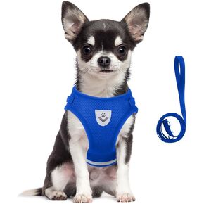 meioro خطوة في تسخير الكلب للكلاب الصغيرة والمقود مجموعة، قابل للتعديل لا سحب الكلب تسخير عاكس لينة شبكة جرو تسخير تنفس خفيفة الوزن الحيوانات الأليفة سترة يسخر للكلاب الصغيرة القطط (الوردي، M) in Kuwait