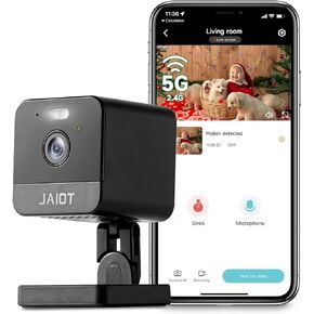JAIOT 2024 كاميرا داخلية واي فاي جديدة 5 جيجا هرتز، كاميرا للحيوانات الأليفة 1080 بكسل مع تطبيق الهاتف، كاميرات إضافية لأمن المنزل، رؤية ليلية ملونة، كشف الحركة، صفارة الإنذار، صوت ثنائي الاتجاه، العمل مع Alexa in Kuwait