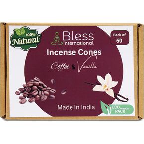 Bless-International Clove and Cinnamon 100%-Natural-Incense-Cones Handmade-Hand-Dipped Organic-Chemicals-Free for-Purification-Relaxation-Positivity-Yoga-Meditation The-Best-scents (10 Count) in Kuwait