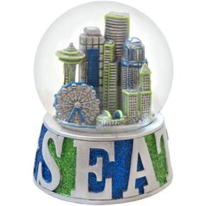 ضروري لك سياتل سنو غلوب مع قاعدة لامعة باللون الأزرق والأخضر in Kuwait