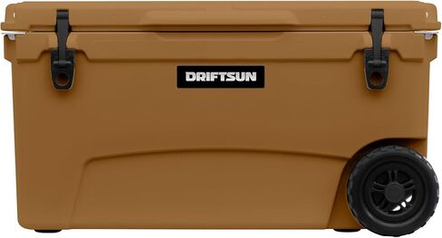 صندوق ثلج بعجلات 70 كيو تي من Driftsun - مبرد دوار معزول بدرجة تجارية عالي الأداء عالي التحمل (أبيض) in Kuwait