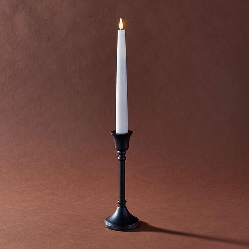 LampLust Black Taper Candle Holder - 7 Inch Tall Candle Holder for Candle Sticks, Matte Black Metal, Fits Standard Taper Candlesticks, Modern Farmhouse & Vintage Black Home Decor in Saudi Arabia
