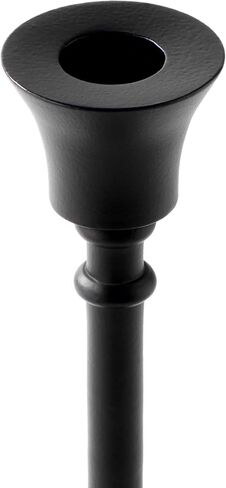 LampLust Black Taper Candle Holder - 7 Inch Tall Candle Holder for Candle Sticks, Matte Black Metal, Fits Standard Taper Candlesticks, Modern Farmhouse & Vintage Black Home Decor in Saudi Arabia