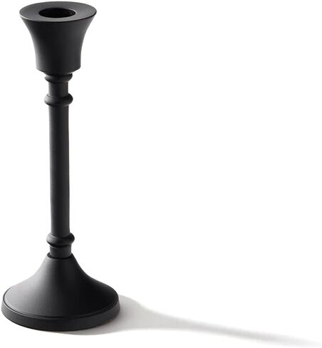 LampLust Black Taper Candle Holder - 7 Inch Tall Candle Holder for Candle Sticks, Matte Black Metal, Fits Standard Taper Candlesticks, Modern Farmhouse & Vintage Black Home Decor in Saudi Arabia
