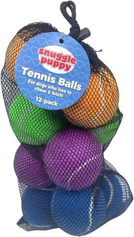 Snuggle Puppy Tennis Balls for Dogs - Interactive 2.5" Tennis Balls for Medium to Large Dogs - No Squeak Tennis Balls with Reusable Mesh Bag in Kuwait