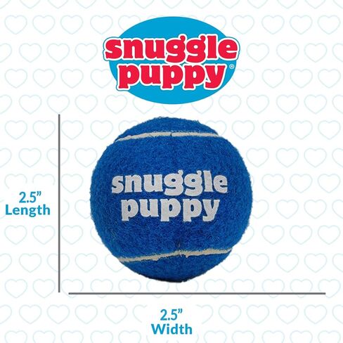 Snuggle Puppy Tennis Balls for Dogs - Interactive 2.5" Tennis Balls for Medium to Large Dogs - No Squeak Tennis Balls with Reusable Mesh Bag in Kuwait