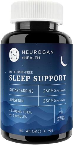 Rutaecarpine + Apigenin (510 MG) - Natural Sleep Aid + Calming Formula for Caffeine Consumption - 90ct - Made in USA in Kuwait