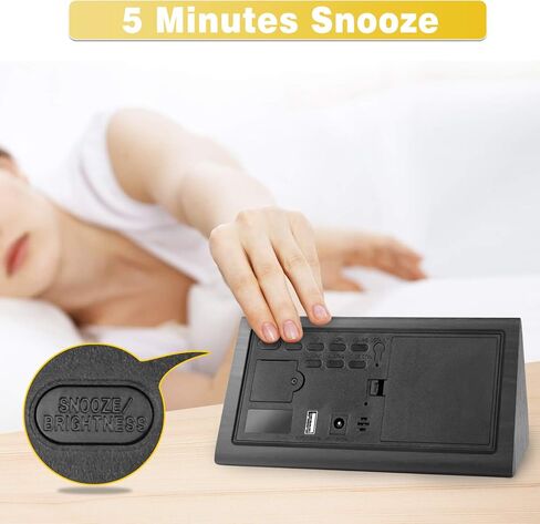 MEKO Wood Digital Alarm Clocks for Bedrooms, Larger LED Display, 3 Levels Brightness, Dual Alarms, 3 Levels Volume Snooze Function and Nightlight Wooden Electric Besides Clock in Kuwait