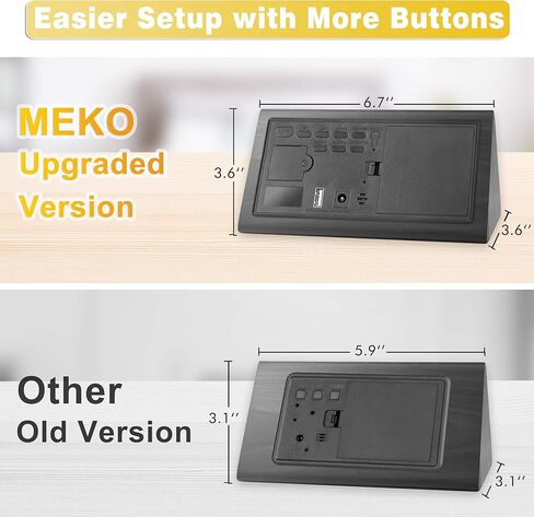 MEKO Wood Digital Alarm Clocks for Bedrooms, Larger LED Display, 3 Levels Brightness, Dual Alarms, 3 Levels Volume Snooze Function and Nightlight Wooden Electric Besides Clock in Kuwait