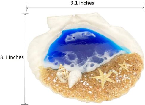 Valentines Day Gifts for Her, Hand Drawn Ocean Resin Shell Ring Dish Trinket Dish, Ocean Art Gift, Housewarming Present, Jewelry Dish, Beachy Decor, Beach Theme Art, Hawaiian Decor in Kuwait