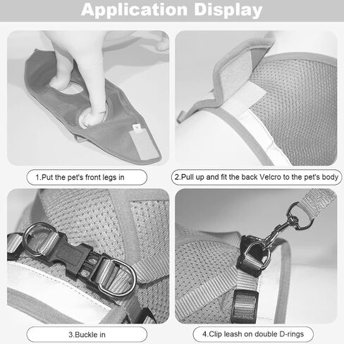 meioro خطوة في تسخير الكلب للكلاب الصغيرة والمقود مجموعة، قابل للتعديل لا سحب الكلب تسخير عاكس لينة شبكة جرو تسخير تنفس خفيفة الوزن الحيوانات الأليفة سترة يسخر للكلاب الصغيرة القطط (الوردي، M) in Kuwait