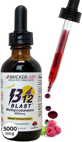 Bricker Labs B12 Blast Methylcobalamin فيتامين ب12 السائل، فيتامينات الطاقة، مكمل الطاقة (1000 ميكروجرام) in Kuwait