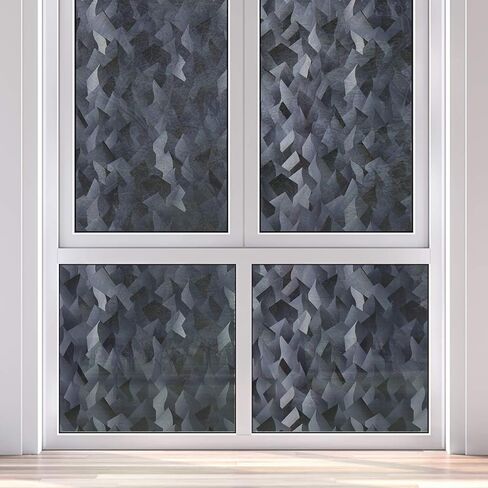 جيلا غشاء نافذة سكني مزخرف للخصوصية من الفحم، لاصق ثابت بدون صمغ ولا لاصق 3 قدم × 6.5 قدم (36 انش × 78 انش) (19.5 قدم مربع) in Kuwait