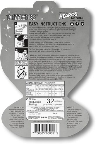 سدادات أذن للنساء - سدادات أذن عازلة للضوضاء وحماية السمع من دازليرز 7 أزواج in Kuwait