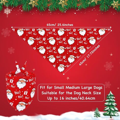 wegitcs 4 عبوات من عصابات الكلاب لعيد الميلاد، عصابات هدايا عيد الميلاد للحيوانات الأليفة مع طباعة مثلثة كلاسيكية منقوشة، وشاح سانتا كلوز للحيوانات الأليفة، منديل، مجموعة زينة للعطلات للكلاب الصغيرة والمتوسطة والكبيرة in Kuwait