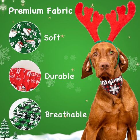 wegitcs 4 عبوات من عصابات الكلاب لعيد الميلاد، عصابات هدايا عيد الميلاد للحيوانات الأليفة مع طباعة مثلثة كلاسيكية منقوشة، وشاح سانتا كلوز للحيوانات الأليفة، منديل، مجموعة زينة للعطلات للكلاب الصغيرة والمتوسطة والكبيرة in Kuwait