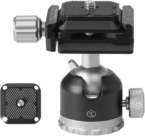 رأس حامل ثلاثي برأس كروي بانورامي دوار من YC بصل 360 درجة مع لوحة فك سريع لولبي 1/4، لمنزلق الكاميرا، وقضيب الكاميرا، وحامل التلسكوب ثلاثي القوائم، وكاميرا الفيديو in Kuwait