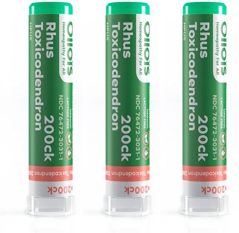 OLLOIS Rhus Toxicodendron 200ck Organic, Lactose-Free, Kosher Homeopathic Medicine, 80 Pellets (Pack of 3) in Saudi Arabia