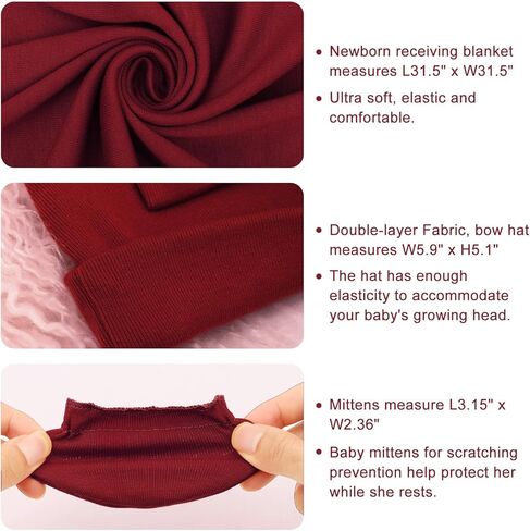 DRESHOW BQUBO الوليد تلقي بطانية القوس قبعة قفازات مجموعة القطن الدافئة الطفل قماط بطانية للف الطفل كيس النوم دش هدية in Kuwait