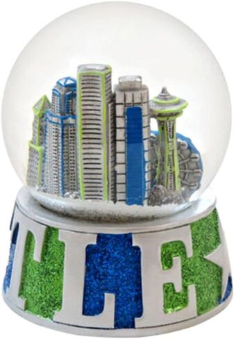 ضروري لك سياتل سنو غلوب مع قاعدة لامعة باللون الأزرق والأخضر in Kuwait