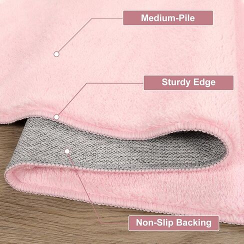 سجادة LIVEBOX للأميرة الوردية مقاس 3 × 5 أقدام، سجادة منفوشة لغرفة نوم الفتيات، سجادة فروي لطيفة لغرفة حضانة الأطفال الرضع، غير قابلة للتساقط وغير قابلة للانزلاق، سجادة أشعث قابلة للغسل لغرفة المعيشة في سن المراهقة in Kuwait