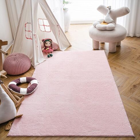 سجادة LIVEBOX للأميرة الوردية مقاس 3 × 5 أقدام، سجادة منفوشة لغرفة نوم الفتيات، سجادة فروي لطيفة لغرفة حضانة الأطفال الرضع، غير قابلة للتساقط وغير قابلة للانزلاق، سجادة أشعث قابلة للغسل لغرفة المعيشة في سن المراهقة in Kuwait