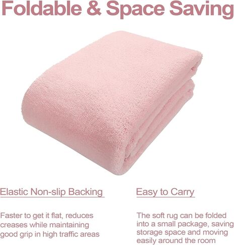 سجادة LIVEBOX للأميرة الوردية مقاس 3 × 5 أقدام، سجادة منفوشة لغرفة نوم الفتيات، سجادة فروي لطيفة لغرفة حضانة الأطفال الرضع، غير قابلة للتساقط وغير قابلة للانزلاق، سجادة أشعث قابلة للغسل لغرفة المعيشة في سن المراهقة in Kuwait