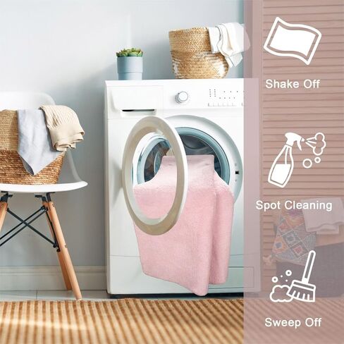 سجادة LIVEBOX للأميرة الوردية مقاس 3 × 5 أقدام، سجادة منفوشة لغرفة نوم الفتيات، سجادة فروي لطيفة لغرفة حضانة الأطفال الرضع، غير قابلة للتساقط وغير قابلة للانزلاق، سجادة أشعث قابلة للغسل لغرفة المعيشة في سن المراهقة in Kuwait