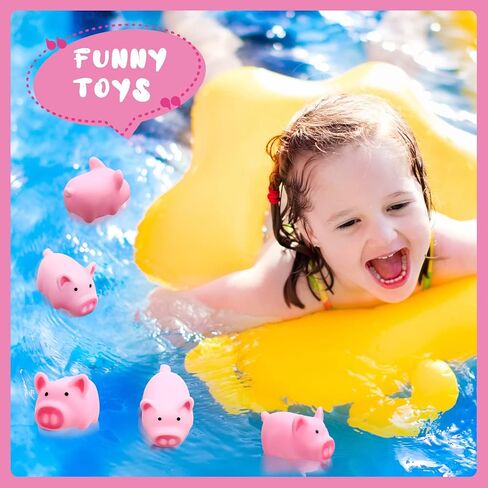 200 Pcs Rubber Pig Bath Toy Bulk Tiny Pig Toys Float and Squeak Pig Toy Pink Piggy Bathtub Toys for Baby Shower Halloween Christmas Birthday Party Supplies, 2.25 x 1.5 x 1.5 Inch in Saudi Arabia