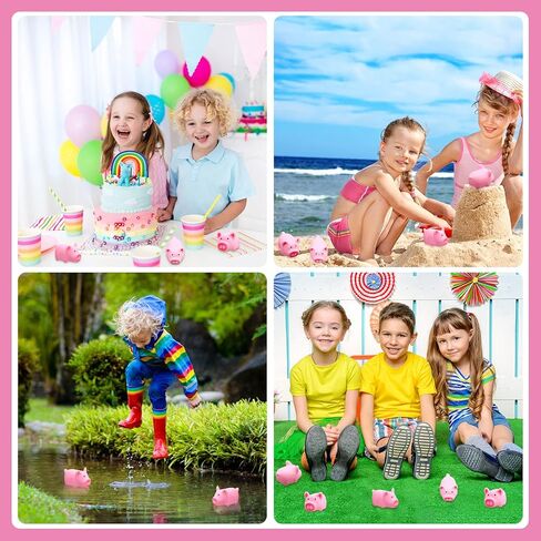 200 Pcs Rubber Pig Bath Toy Bulk Tiny Pig Toys Float and Squeak Pig Toy Pink Piggy Bathtub Toys for Baby Shower Halloween Christmas Birthday Party Supplies, 2.25 x 1.5 x 1.5 Inch in Saudi Arabia