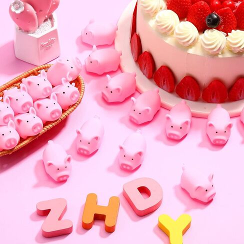 200 Pcs Rubber Pig Bath Toy Bulk Tiny Pig Toys Float and Squeak Pig Toy Pink Piggy Bathtub Toys for Baby Shower Halloween Christmas Birthday Party Supplies, 2.25 x 1.5 x 1.5 Inch in Saudi Arabia