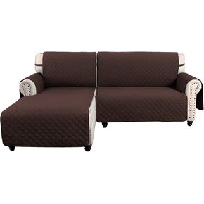 MEILLE MAISON L Shaped Sofa Cover for Dogs, 2-Piece Sectional Couch Plus Chaise Lounge with Straps, Reversible Water Resistant Furniture Protector Home Décor(Large, Beige) (LKL2PDMC10) in Saudi Arabia