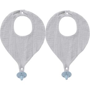 TongTongBBCare Baby Bandana Drool Bibs 2-Pack with Nipples Made of 100% Organic Cotton, Absorbent and Soft Unisex in Saudi Arabia