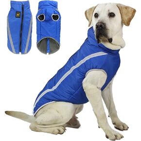 سترة شتوية للكلاب معطف للحيوانات الأليفة مقاوم للرياح ومقاوم للماء وذو وجهين، سترة للكلاب للطقس البارد، ملابس للكلاب متوسطة وكبيرة الحجم (أحمر وردي، مقاس 5X كبير) in Kuwait