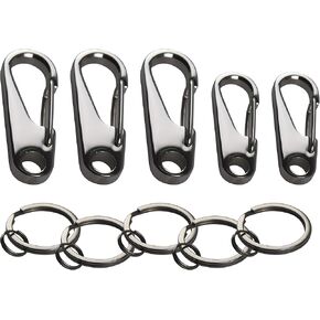 ايزدل اوك سلسلة مفاتيح 6 ملم - من 5 قطع من الستانلس ستيل 304 شديد التحمل بسمك 6 ملم، مشبك حلقة مفاتيح مع حلقة مفاتيح وخطاف سريع الفك وحلقة مفاتيح لتنظيم سلسلة المفاتيح للسيارة / مكتشف المفاتيح / بطاقة in Kuwait