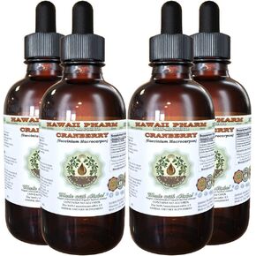Cranberry Alcohol-Free Liquid Extract, Cranberry (Vaccinium Macrocarpon) Dried Berry Glycerite Hawaii Pharm Natural Herbal Supplement 2 oz in Kuwait